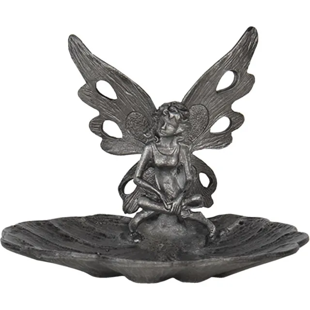 Clayre & Eef Decoratie Vlinder 11x10x8 cm Grijs Kunststof Decoratief Figuur Decoratieve Accessoires Woonaccessoires