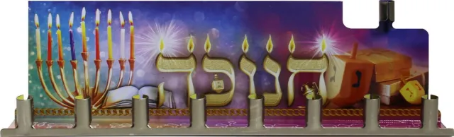 Cazenove Tin Menorah with 45 Assorted Coloured Candles