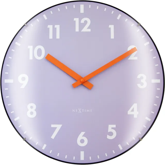 NeXtime Duomo – Wandklok – 35 cm – Koepelglas – Lavendel – Stil Lavender