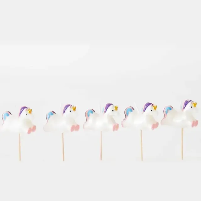 Smiling Faces Taartkaarsjes - Cupcake Versiering - Unicorn - 5 stuks Unicorn - Eenhoorn