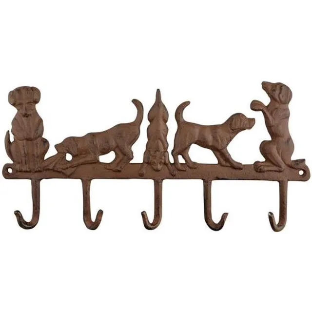 Esschert Design Hanger 5 honden gietijzer - Default Title Roestbruin