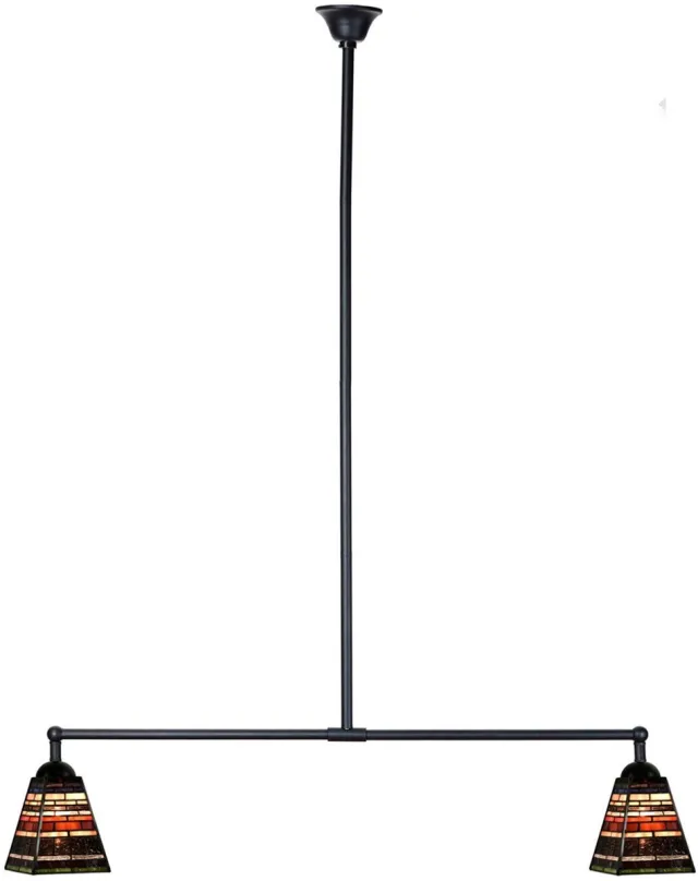 Coloured by Art Tiffany T-lamp 2 lichts Industrial Small - Art Deco Trade Zwart