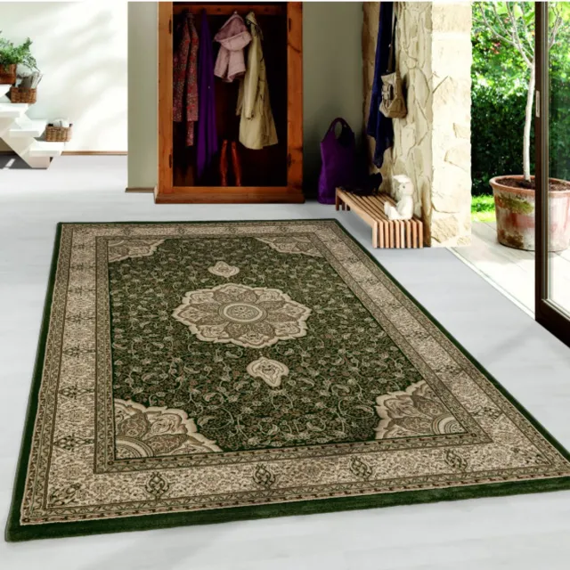 TapisTrend Oosters tapijt Groente 160x230 cm Oosterse laagpolige woonkamertapijt met sierlijke rand, groen