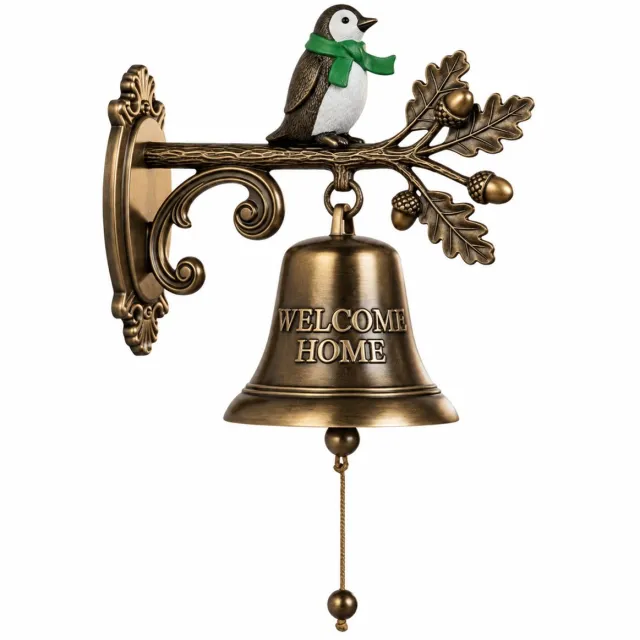 Namajunas Vintage Pinguïn wandbel -10x10x5cm - Metaal - Feest Versiering - Kerstdecoratie - Windgong - Kerstwoondecoratie - Tuin decoratie - Voor Binnen en Buiten - Voor veranda, tuin, voordeur