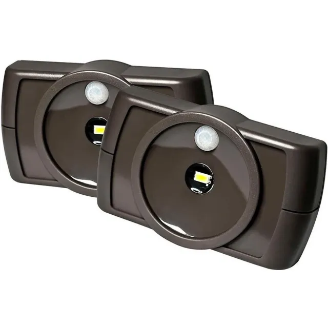 TeleBeni PER 2 verpakt Mr Beams MB862 Draadloze kleine LED-lamp voor binnenshuis met bewegingssensor handig op donkere plekken, de gang, de trap, maar ook de WC. de sensor zorgt ervoor dat hij enkel aangaat als het donker is. Bruin/zwart