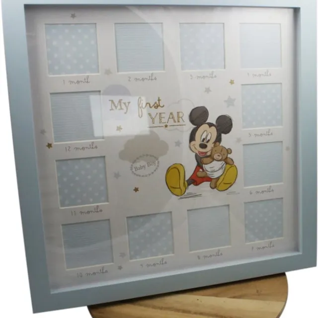 widdop and co Disney Widdop &Co. Fotolijst My First Year / Mickey Mouse 28 cm Blauw