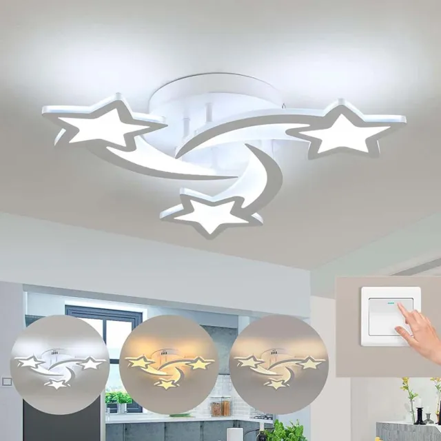 Goeco Haobosic Sterrenhemel - Plafondlamp - Wit - 3-armig - 24W Drie kleuren