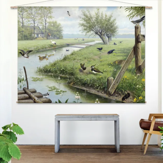 wallchart unlimited Wandkleed In de weide van M.A. Koekkoek - XL: Landscape 175 x 130 cm groen