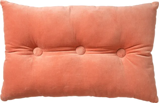 Dutch Decor VALERIE - Sierkussen 40x60 cm - velvet - met knopen - Muted Clay - roze - Inclusief binnenkussen - Luxe kussens voor woonkamer & bank
