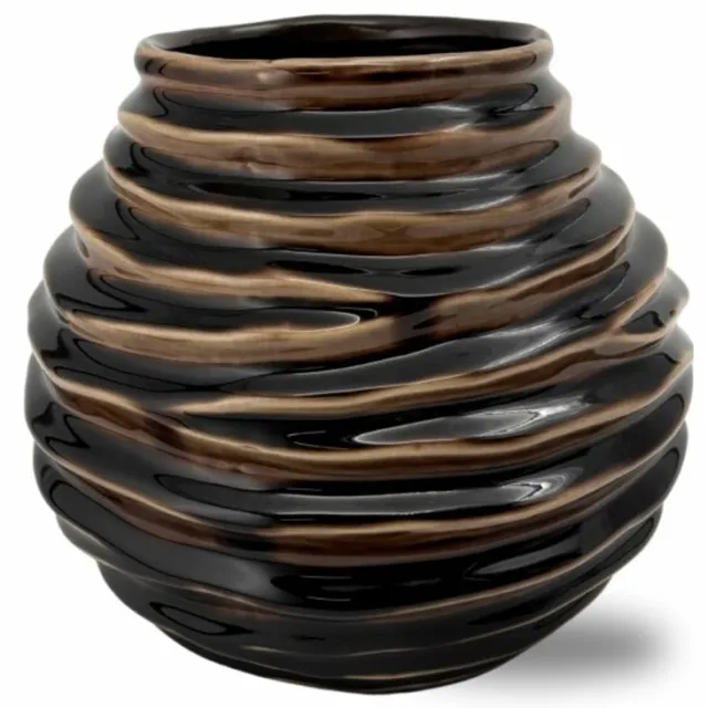 Peri Living Vaas - Ø18x16cm - Keramiek - Bruin - Living Linea S - Peri Living