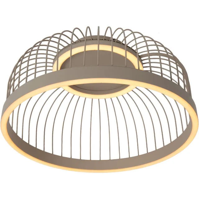Lucide RIXANNE - Plafonnière (Plafondlamp) - Ø 39 cm - LED 3 StepDim - CCT - 1x22W 2200K/4000K - Taupe - Vibes