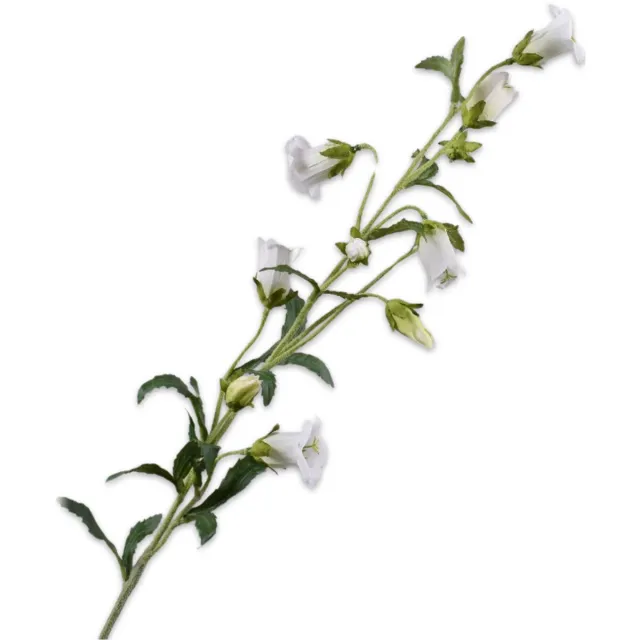 Silk-ka Kunstbloem-Zijden Bloemen Campanula Tak Wit 88 cm