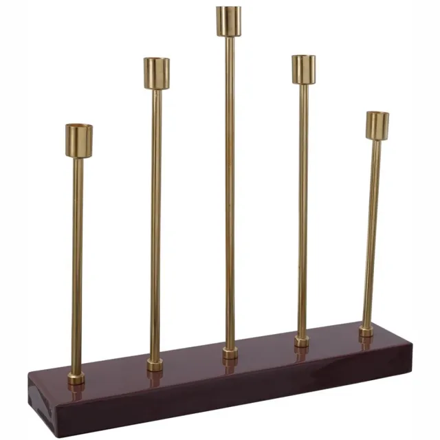 Padiro kandelaar - 9 x 40 x 40 cm - Bordeauxrood / Goudkleurig - IJzer