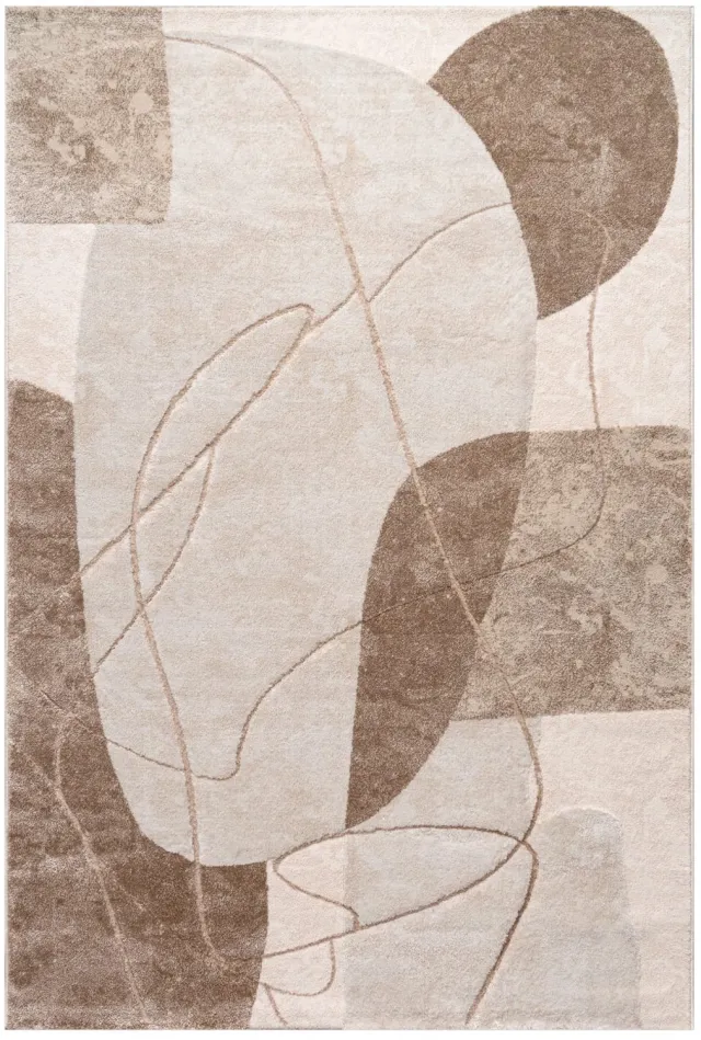 TT Home Vloerkleed - Geometrisch - Wasbaar - Grijs - 80 x 300 cm natur