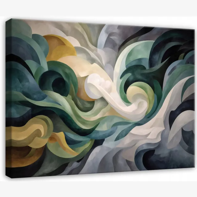 WALLARENA Schilderij op canvas - 120x80 cm - abstracte aquarel - Geschikt voor slaapkamer en woonkamer Veelkleurig