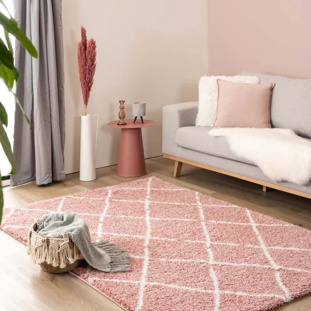 Boho&me Berber vloerkleed - Artisan roze/wit 300x400