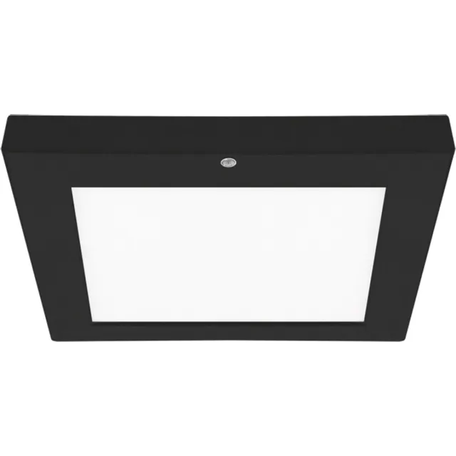 STRÜHM OLGIERD - LED Plafondlamp met Bewegingssensor + Dag en Nacht Sensor - 12W - 1580 Lumen - Aanpasbare Kleur CCT - 360° Zichthoek - Opbouw/Inbouw - Vierkant - Mat Zwart - 175 mm