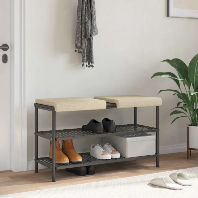 vidaXL Bankkussen 2 st Stof Crèmekleurig Diepte 35 cm