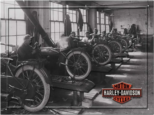 Harley-Davidson Factory Metalen Bord Zwart