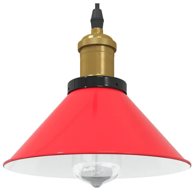 vidaXL Hanglamp in hoogte verstelbaar E27 Ø22 cm metaal glanzend rood