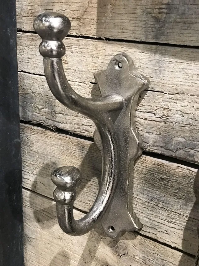 Sense Aluminium Kapstokhaak - Garderobehaak Industrieel - Stoere kapstokhaken - Ruw nickel Kapstok 27X7X16CM Nikkel