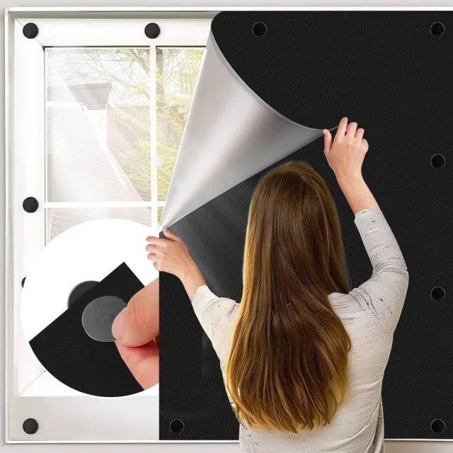 GelldG Verduisterende rolgordijnen - 100x145 cm - Verduisterende stoffen rolgordijnen - Magnetische sluiting - Geen boren nodig - Zonwering - Verwijderbaar - Geschikt voor binnengebruik - Geschikt voor ramen, dakramen en lichtkoepels zwart