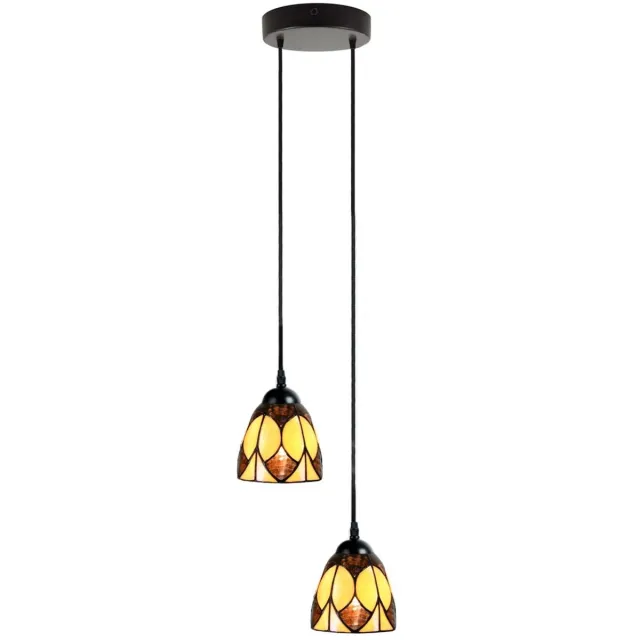 Coloured by Art Tiffany Kroonluchter Parabola Small 2 - Art Deco Trade Bruin