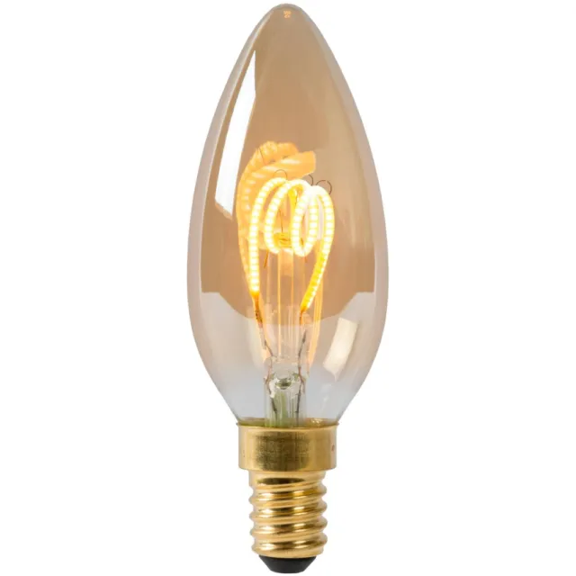 Lucide C35 - Filament lamp - Ø 3,5 cm - LED Dimb. - E14 - 1x3W 2200K - Amber