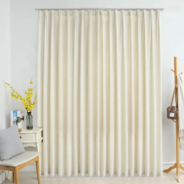 vidaXL Gordijn verduisterend met haken 290x245 cm fluweel crème