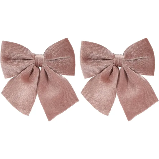Home & Styling Kerstdecoratie/Kersthanger Velvet Strikken - Set van 2 stuks - 13x25cm - Roze