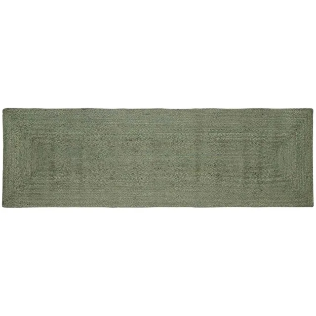 vidaXL Gebied - Tapijt - Olijfgroen - 80 - x - 250 - cm - Jute