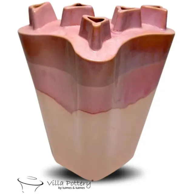 Villa Pottery Reactief Roze vaas Chimney D30 x B21 x