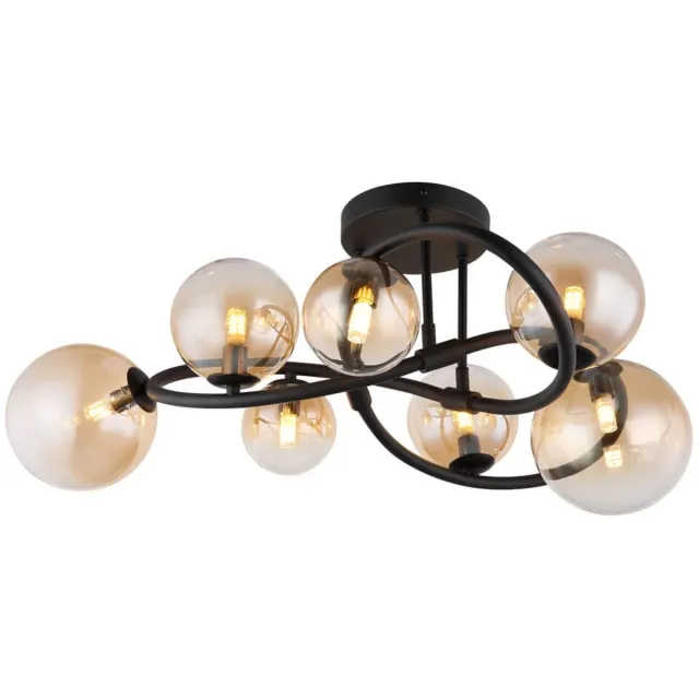 Globo plafonniere - Tuberius - messing zwart - glas metaal - Ø 62cm - G9 - 56141-7D