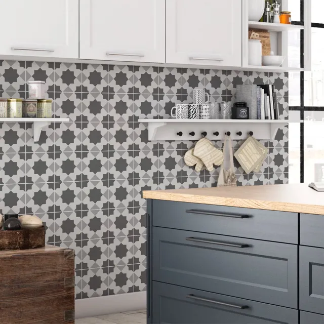 Ambiance Sticker Zelfklevende muurtegelstickers voor keuken en badkamer - 60 Oosterse cementtegelstickers van BYBLOS - 60 stickers, 20x20cm Multi color