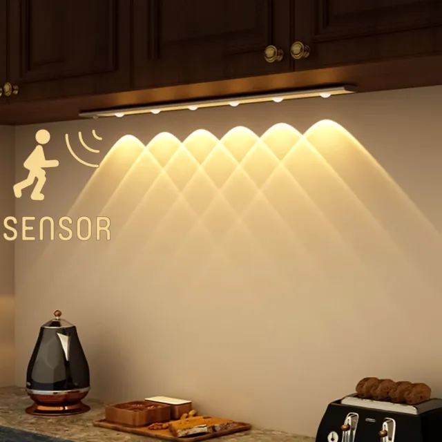 LED's Light EasyFix LED Kastverlichting met bewegingssensor - 3 lichtpunten - Oplaadbaar & Draadloos - 70 cm Wit