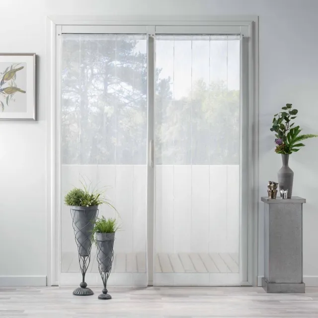 Douceur d intérieur Douceur d'intérieur Woonkamer gordijnen LINAHE, minimalistisch, chenille garen, 70 x 200 cm, 2 stuks Wit