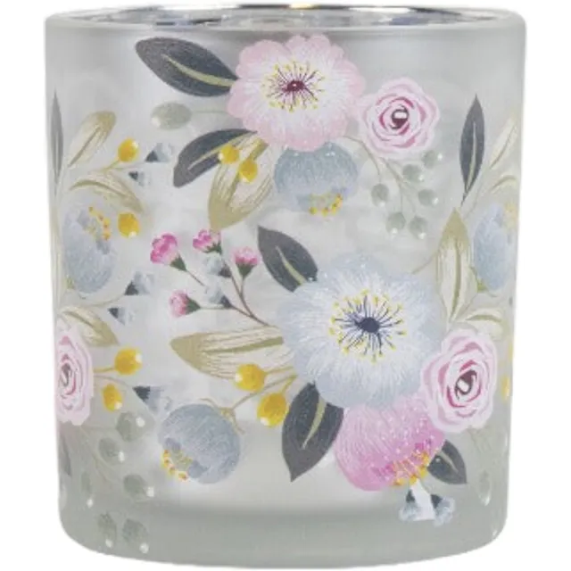 Mars & More Paisley - windlicht - wilde bloemen roos - 7 x 7 x 8 cm Multicolor