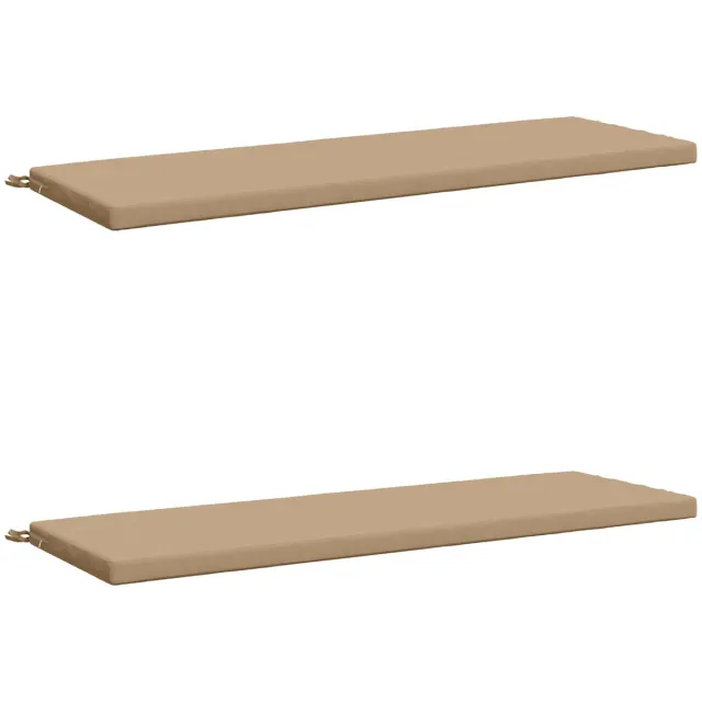 vidaXL Bankkussens - SOEST - 2 - st - 100% - Polyester - Zand - 150 - x - 50 - x - 5 - cm