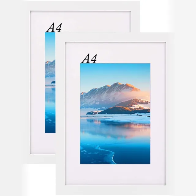 My Ninki ® Stijlvolle Houten Fotolijst A4 met Plexiglas voor Wand en Tafeldecoratie wit