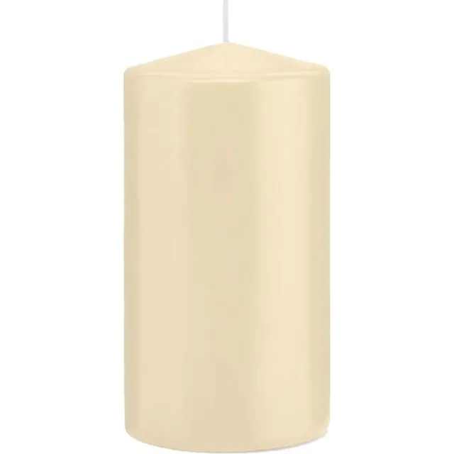 Trend Candles Cilinderkaars/stompkaars - cremewit - 8 x 15 cm - 69 branduren - horeca kaarsen