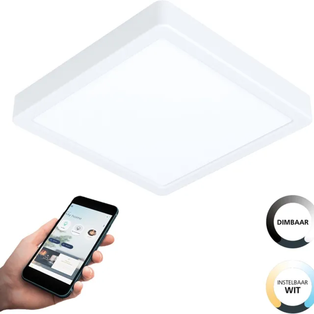 EGLO connect.z Fueva-Z Smart Opbouwlamp - 21 cm - Wit - Instelbaar wit licht - Dimbaar - Zigbee