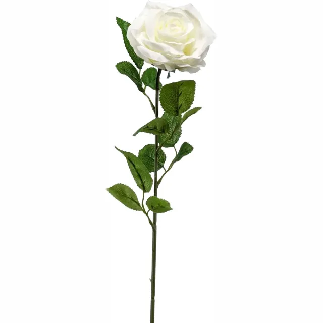 Emerald Kunstbloem roos Marleen - creme - 63 cm - decoratie bloemen