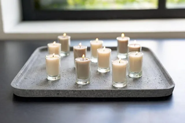 Home Society Votive Mini Candle - Taupe - set van 6 Taupekleurig