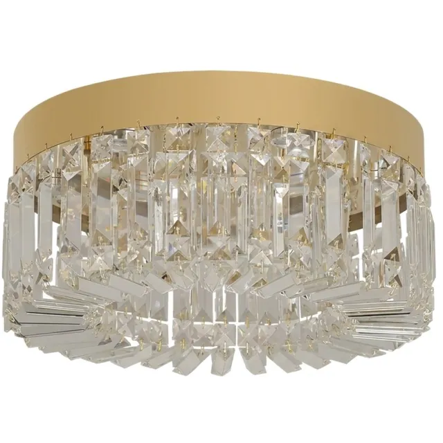 NordHaus Kristallen Plafondlamp - LED Kroonluchter - Luxe Woonkamerlamp - Modern Kristaldesign - Goud 40 cm