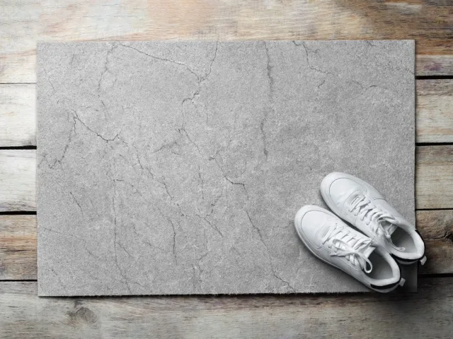 Coloray Deurmat voor binnen - Grijs Wasbare Deurmat - Grijs Beton Inloopmat Voordeur - Antislip Onderkant Deurmat - Deurmat Met Print - 60x40 cm Grijs - Grijs Beton