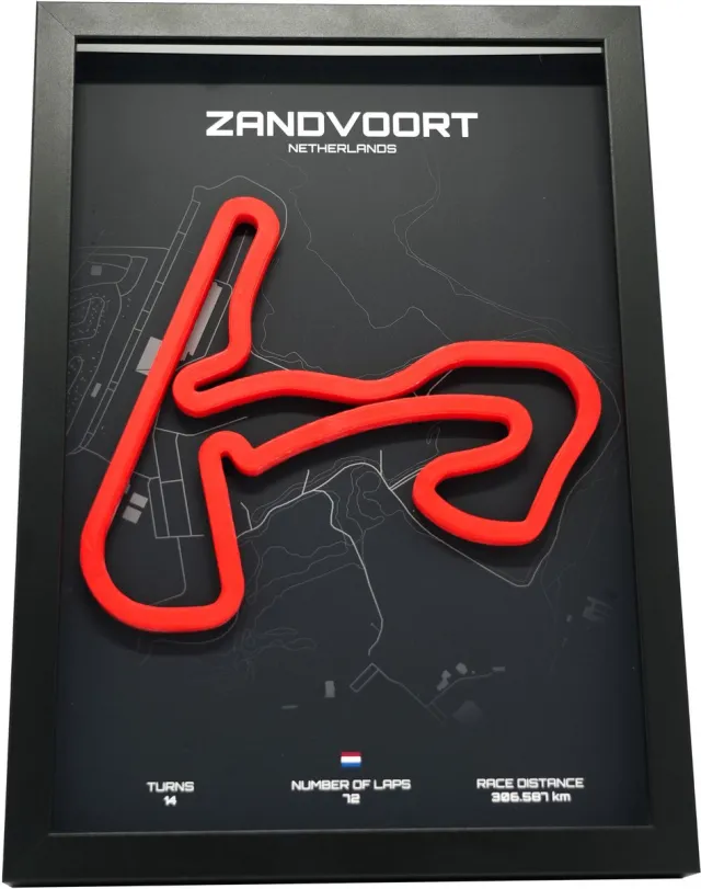 Circuitlayers F1 Circuit Zandvoort Nederland 3D circuit schilderij Zwart