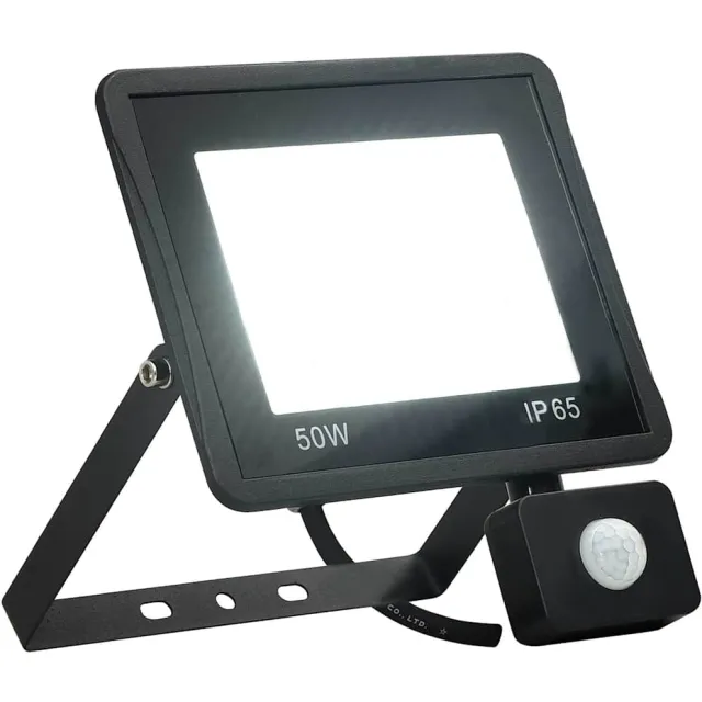 vidaXL Spotlight met sensor LED 50 W koudwit Zwart