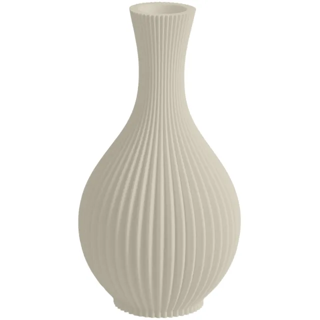 Layvo CADEN Vaas - Crème - D14 x H25 cm - droogbloemen vaas - moderne vaas - gerecycled plastic