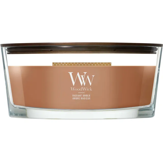 Woodwick Hearthwick - Radiant Amber - Ellipse Geurkaars - 50 branduren, foto 2