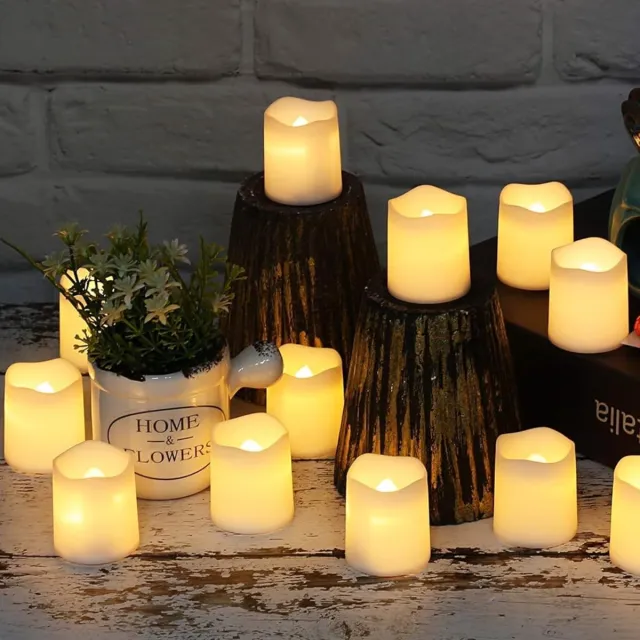 FLOOQ Led Kaarsen met Bewegende Vlam Wit - Led-Kaarsen met Afstandsbediening - Ledkaarsen met Flikkerende Vlam - Led Kaarsen op Batterijen - 24 stuks